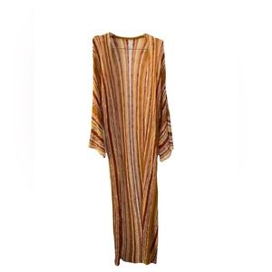 Forever 21 Knit Summer Fall Long Cardigan Duster White Pink Amber Rust Small